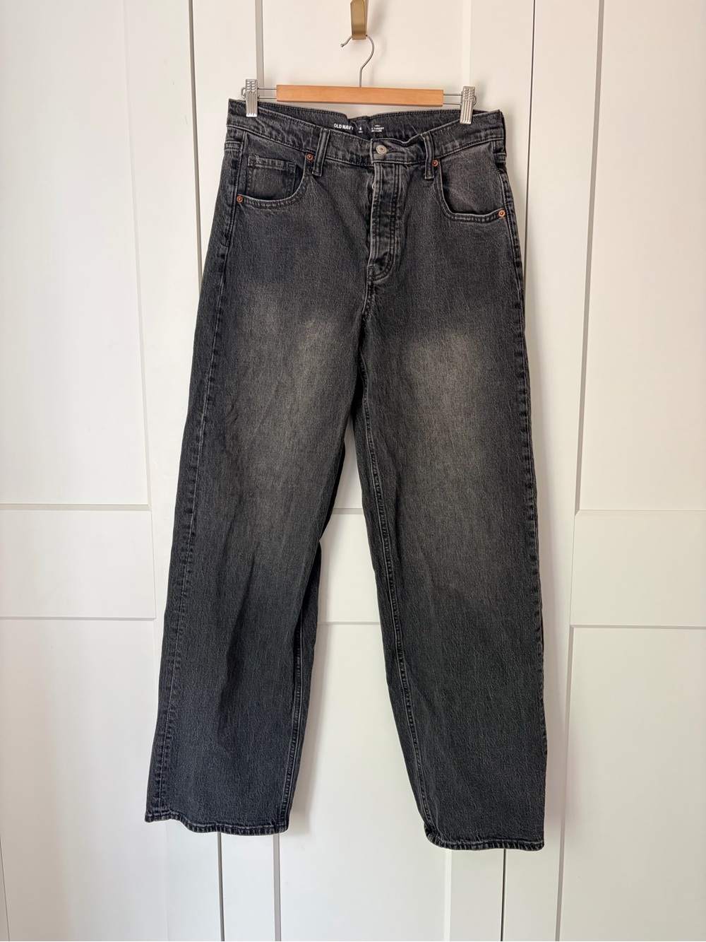 Old Navy Grey Slouchy Wide Leg Jeans | 6 Tall